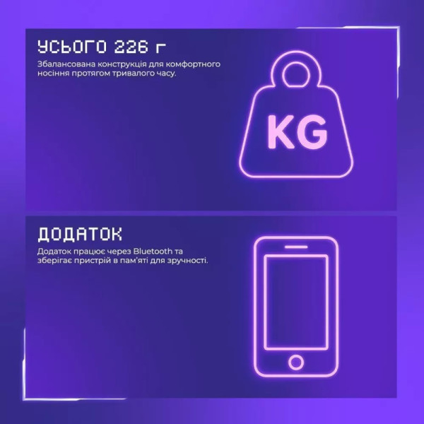 Фото - Гарнітура бездротова ігрова Proove Gaming Glimmer (APP) White/Purple (WHGL00022017)