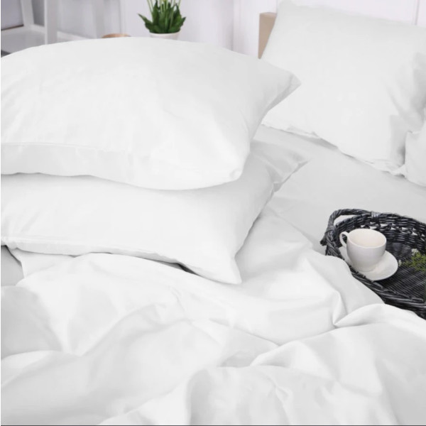 Фото - Простирадло двоспальне MirSon Сатин 00-0000 Snow White 180х200 см (2200009416019)