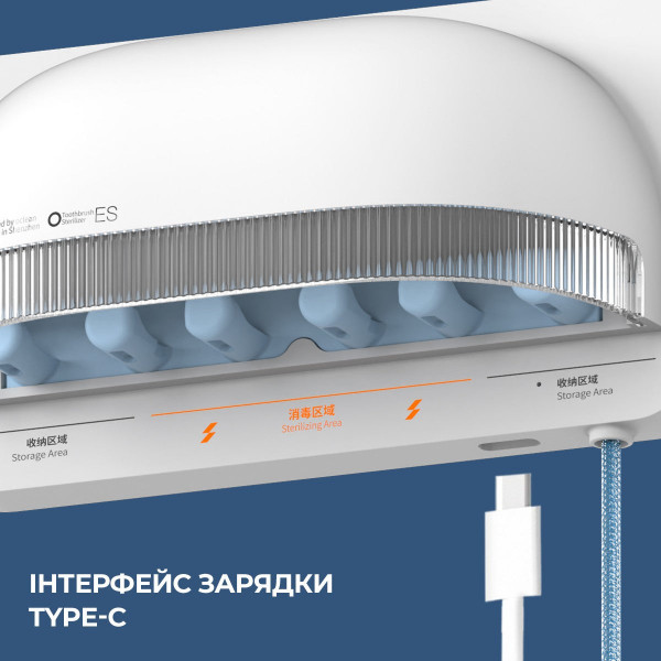 Фото - Стерилизатор УФ для электрических зубных щёток Oclean S1 Toothbrush Sanitizer Grey (6970810552645)