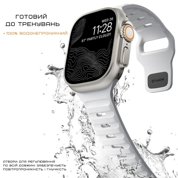 Фото - Ремінець для смарт-годинника Nomad Sport Band White 46mm/49mm (NM01111085)