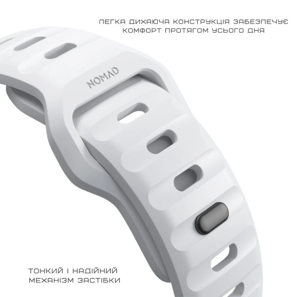Фото - Ремінець для смарт-годинника Nomad Sport Band White 46mm/49mm (NM01111085)