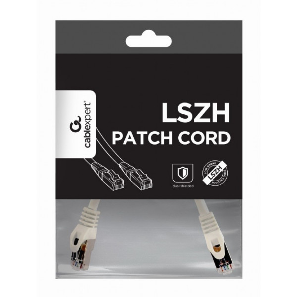 Фото - Кабель патч-корд Cablexpert S/FTP (PP6A-LSZHCU-W-0.5M) 50u 0.5m White
