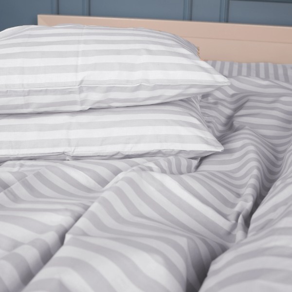 Фото - Комплект постельного белья MirSon 160 x 220 Ranforce Elite 17-0600 Stripe White Gray Ранфорс (2200008048631)