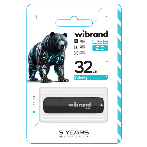 Фото - Флеш USB Wibrand USB 2.0 Grizzly 32Gb Black (WI2.0/GR32P3B)