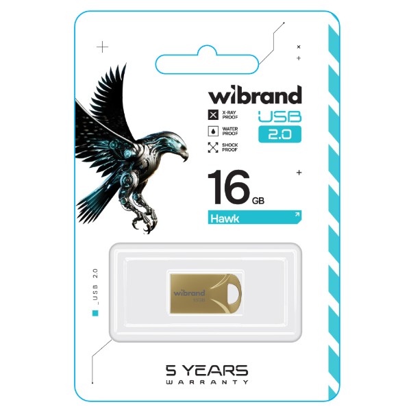 Фото - Флеш USB Wibrand USB 2.0 Hawk 16Gb Gold (WI2.0/HA16M1G)