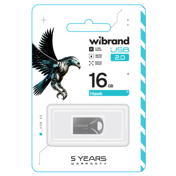 Фото - Флеш USB Wibrand USB 2.0 Hawk 16Gb Silver (WI2.0/HA16M1S)