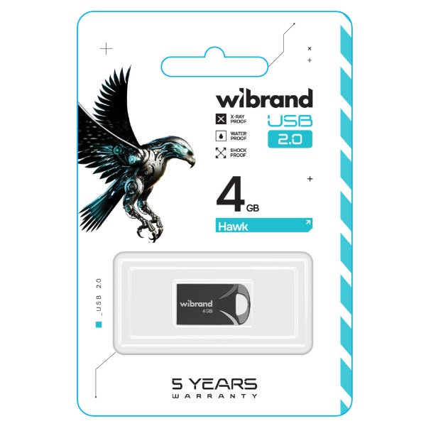 Фото - Флеш USB Wibrand USB 2.0 Hawk 4Gb Black (WI2.0/HA4M1B)