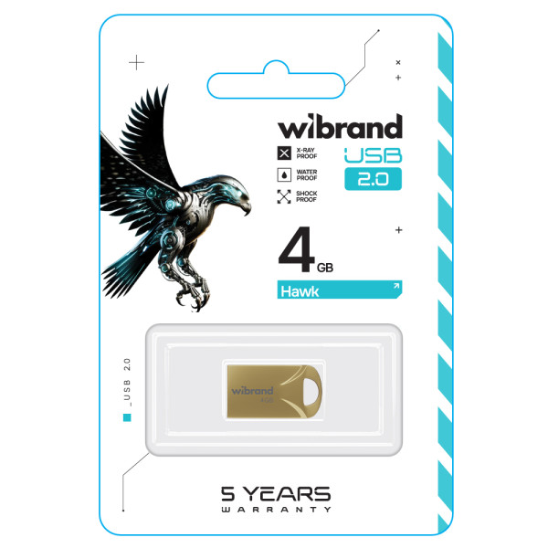 Фото - Флеш USB Wibrand USB 2.0 Hawk 4Gb Gold (WI2.0/HA4M1G)