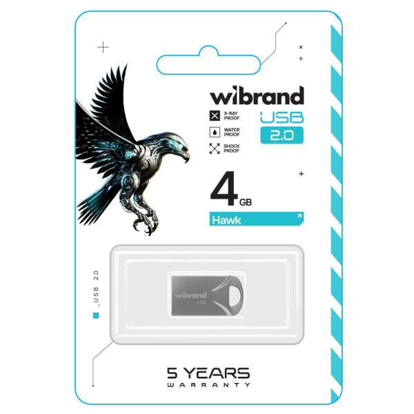 Фото - Флеш USB Wibrand USB 2.0 Hawk 4Gb Silver (WI2.0/HA4M1S)