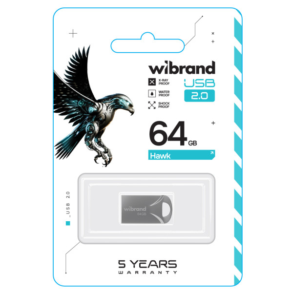 Фото - Флеш USB Wibrand USB 2.0 Hawk 64Gb Silver (WI2.0/HA64M1S)