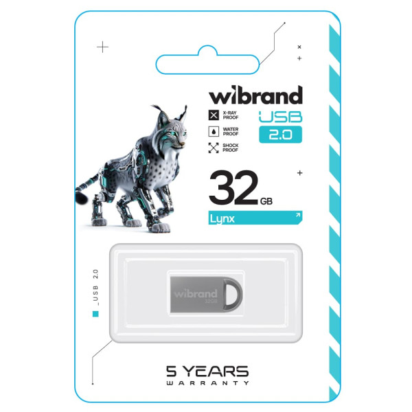 Фото - Флеш USB Wibrand USB 2.0 Lynx 32Gb Silver (WI2.0/LY32M2S)