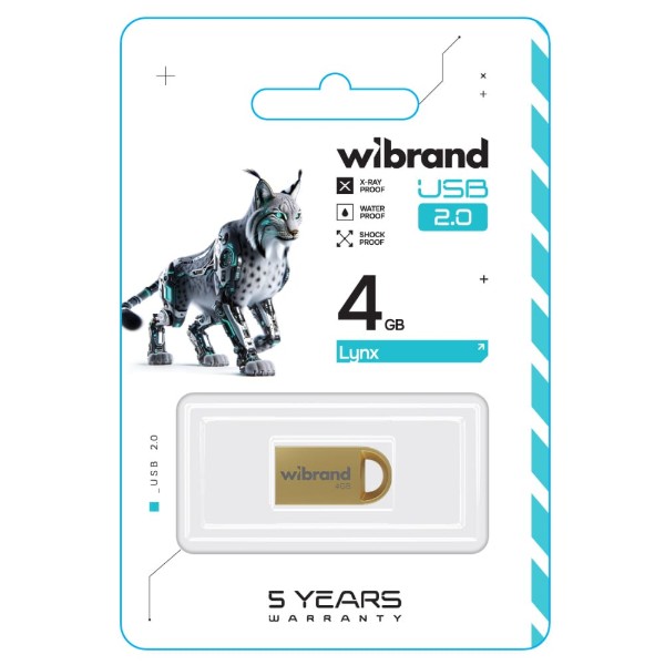 Фото - Флеш USB Wibrand USB 2.0 Lynx 4Gb Gold (WI2.0/LY4M2G)
