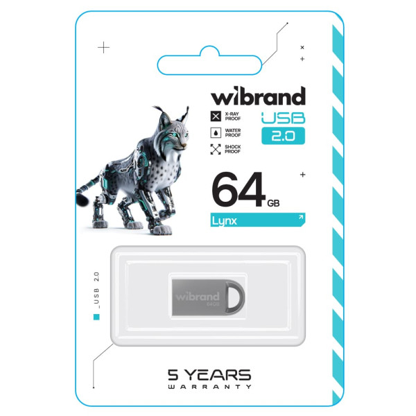 Фото - Флеш USB Wibrand USB 2.0 Lynx 64Gb Silver (WI2.0/LY64M2S)
