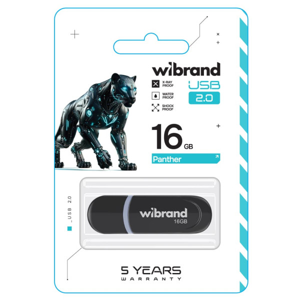 Фото - Флеш USB Wibrand USB 2.0 Panther 16Gb Black (WI2.0/PA16P2B)