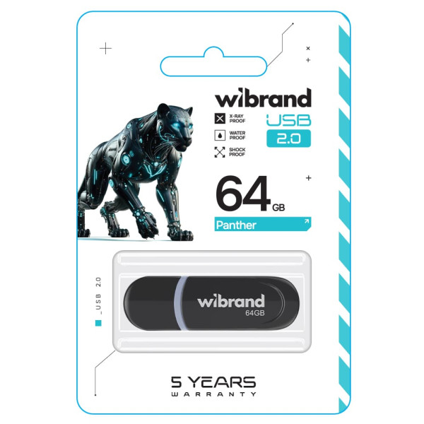Фото - Флеш USB Wibrand USB 2.0 Panther 64Gb Black (WI2.0/PA64P2B)