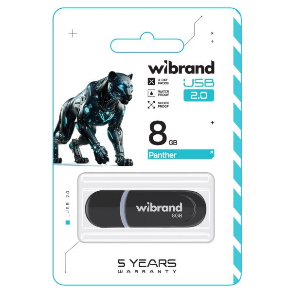 Фото - Флеш USB Wibrand USB 2.0 Panther 8Gb Black (WI2.0/PA8P2B)