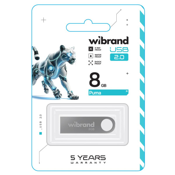 Фото - Флеш USB Wibrand USB 2.0 Puma 8Gb Silver (WI2.0/PU8U1S)