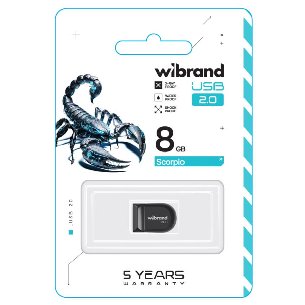 Фото - Флеш USB Wibrand USB 2.0 Scorpio 8Gb Black (WI2.0/SC8M3B)