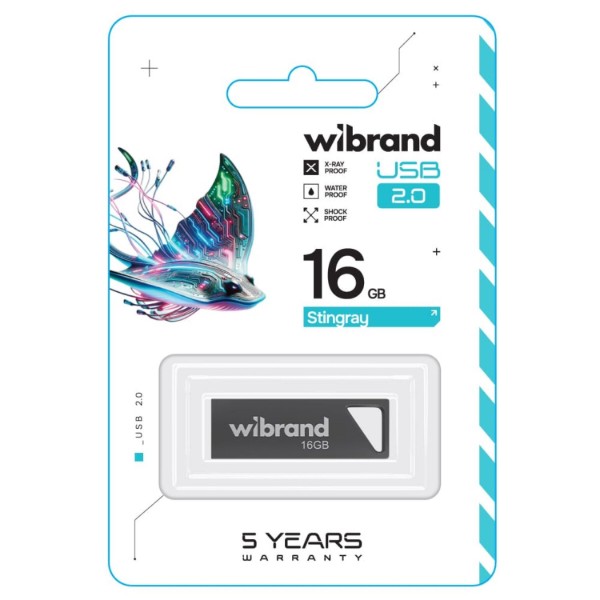 Фото - Флеш USB Wibrand USB 2.0 Stingray 16Gb Grey (WI2.0/ST16U5G)