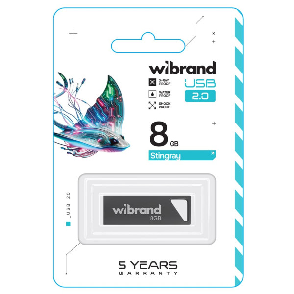 Фото - Флеш USB Wibrand USB 2.0 Stingray 8Gb Grey (WI2.0/ST8U5G)