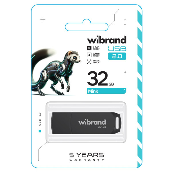 Фото - Флеш USB Wibrand USB 2.0 Mink 32Gb Black (WI2.0/MI32P4B)