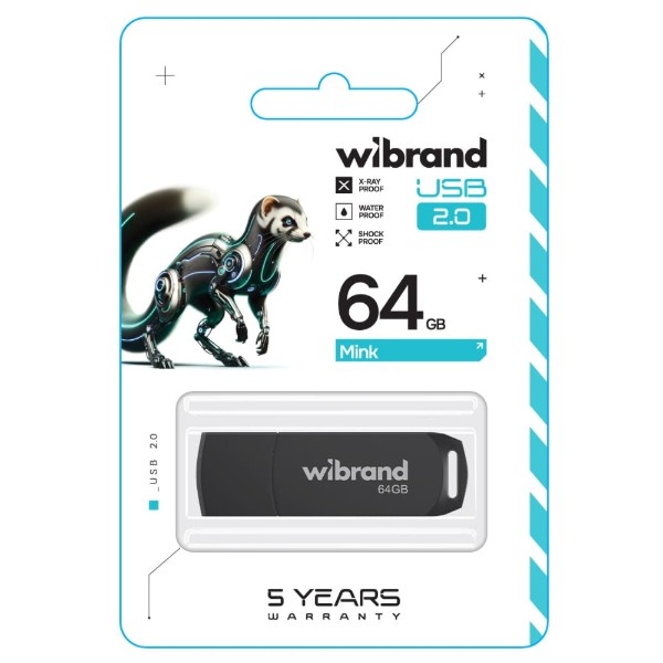 Фото - Флеш USB Wibrand USB 2.0 Mink 64Gb Black (WI2.0/MI64P4B)