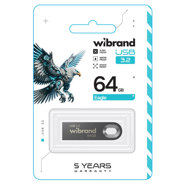 Фото - Флеш USB Wibrand USB 3.2 Gen1 Eagle 64GB Grey (WI3.2/EA64U10G)