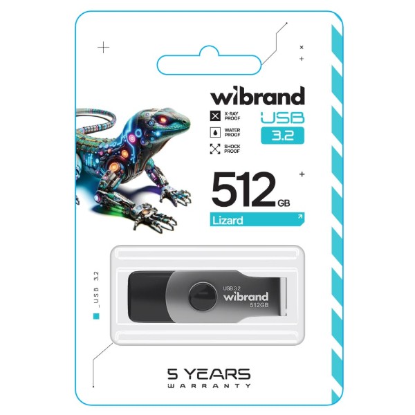 Фото - Флеш USB Wibrand USB 3.2 Gen1 Lizard 512GB Black (WI3.2/LI512P9B)