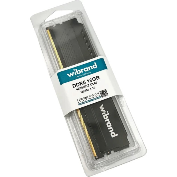 Фото - Память DDR Wibrand 16GB 4800MHz CL40 DIMM Heatsink Black (WI4800DDR5D/16GB)