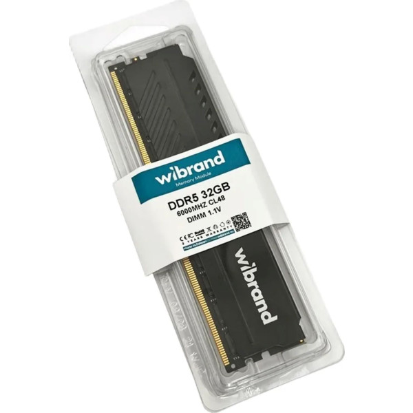 Фото - Память DDR Wibrand 32GB 6000MHz CL48 DIMM Heatsink Black (WI6000DDR5D/32GB)