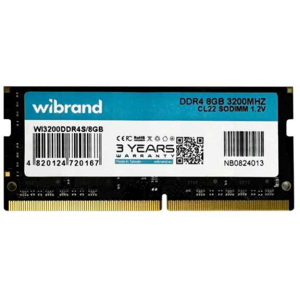 Фото - Память DDR Wibrand DDR4 16GB 3200MHz CL22 SODIMM (WI3200DDR4S/16GB)