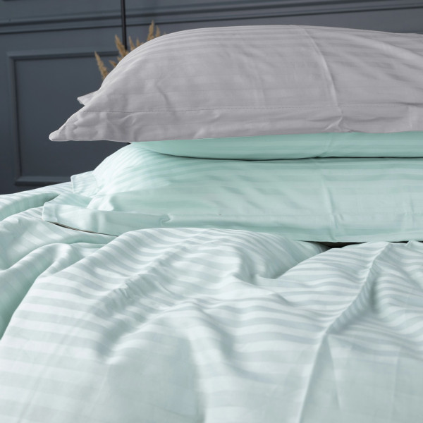 Фото - Комплект постільної білизни дитячий MirSon Satin Stripe 30-0013 + 30-0010 Windly 110х140 (2200005246832)