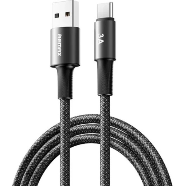Фото - Кабель Remax WindSpeed Series Fast charging aluminum alloy braided data cable CB25 A-C) 3A - Black 1.2м (6954851247708)