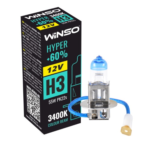 Фото - Автолампа Winso 12V H3 HYPER +60% 55W PK22s (712320)