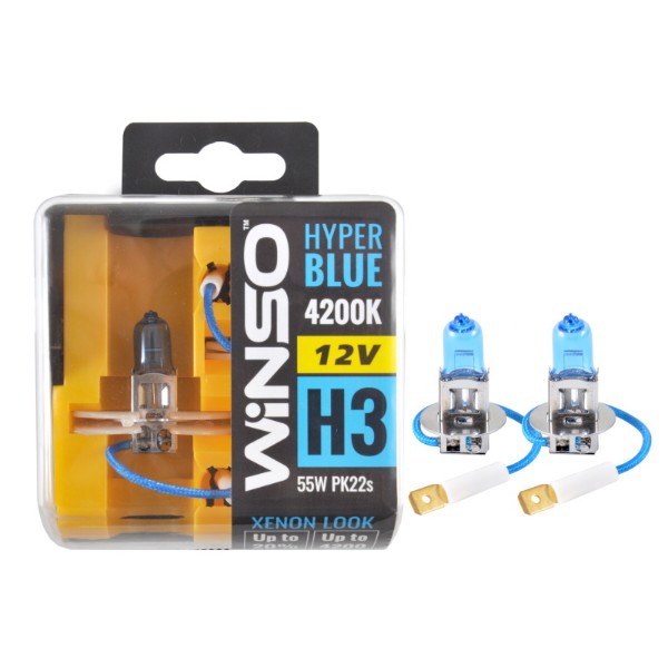 Фото - Автолампа Winso 12V H3 HYPER BLUE 4200K 55W PK22s SET (712350)