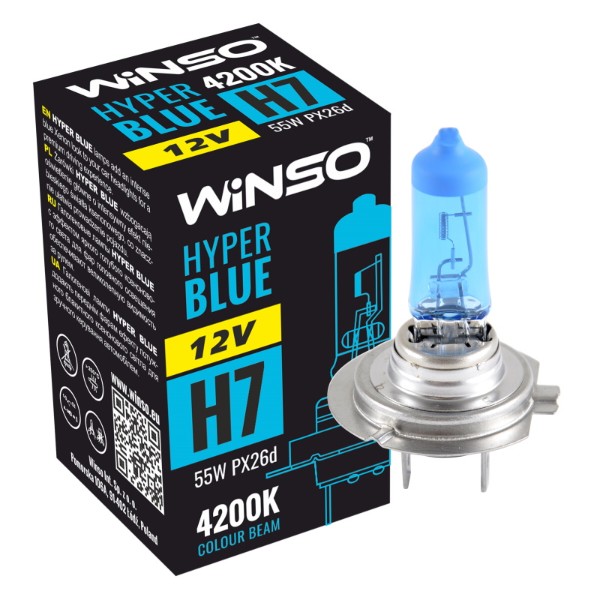 Фото - Автолампа Winso 12V H7 HYPER BLUE 4200K 55W PX26d (712740)