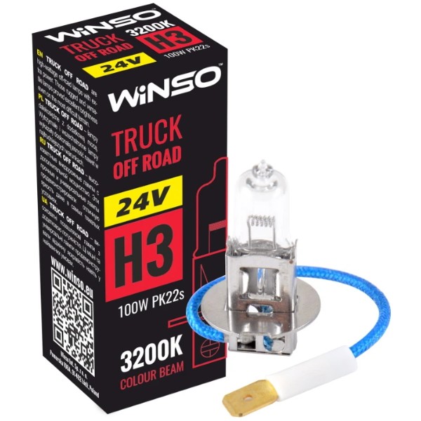 Фото - Автолампа Winso 24V H3 TRUCK OFF ROAD 100W PK22s (724310)