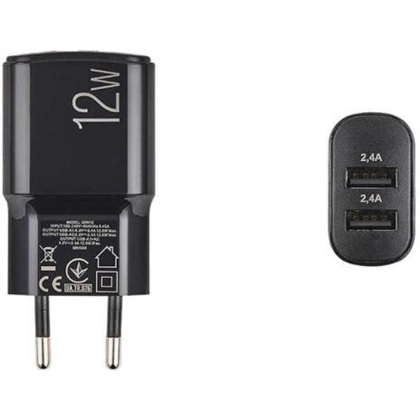 Фото - Мережевий зарядний пристрій Winso PRO 12W 2xUSB-A (220012)