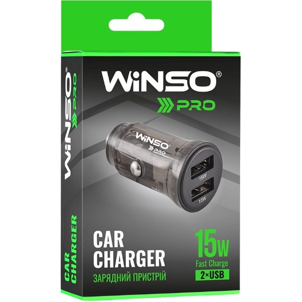 Фото - Автомобильное зарядное устройство Winso PRO 15W 2xUSB-A, transparent (223015)