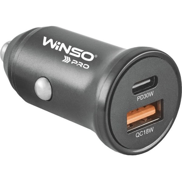 Фото - Автомобильное зарядное устройство Winso  PRO 30W 1xUSB-C+1xUSB-A, transparent (223030)