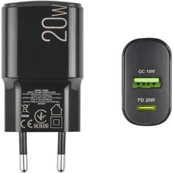 Фото - Мережевий зарядний пристрій Winso PRO PD20W USB-C+USB-A (220020)
