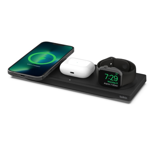 Фото - Беспроводное зарядное устройство Belkin MagSafe 3in1 Black (WIZ016VFBK)