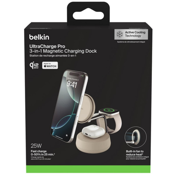 Фото - Беспроводное зарядное устройство Belkin UltraCharge Pro 3-in-1 Magnetic Charging Dock (WIZ040KQSD)