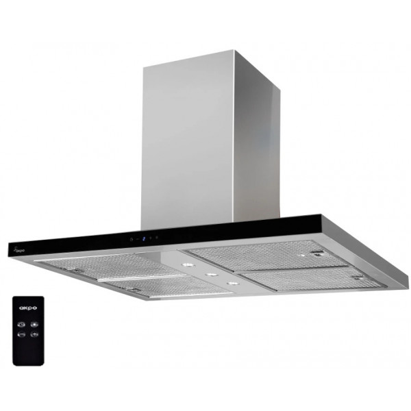 Фото - Витяжка декоративна Akpo WK-9 Isla Feniks Slim Glass 1200 Inox+Black 90