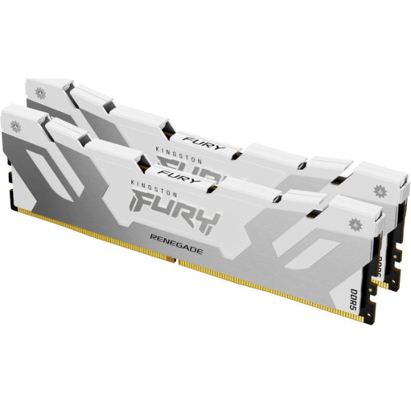 Фото - Память DDR Kingston 32GB 8000MT/s DDR5 CL38 DIMM (Kit of 2) FURY Renegade White XMP (KF580C38RWK2-32)
