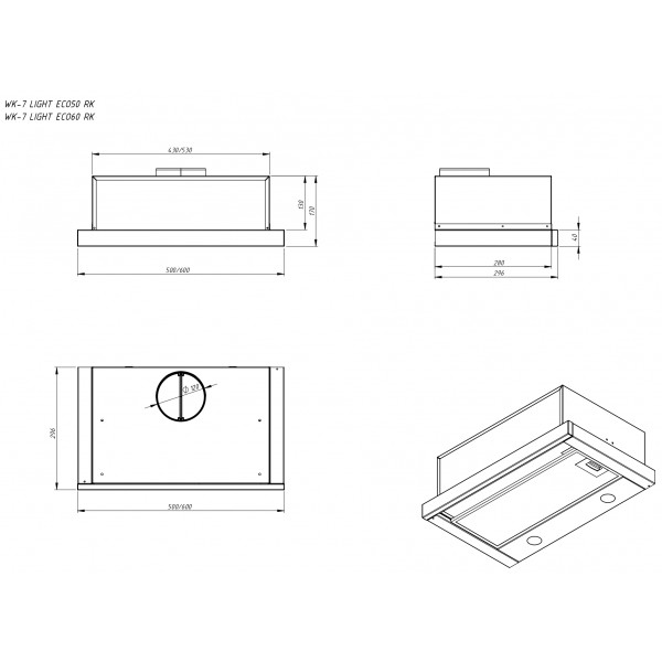 Фото - Вытяжка встраиваемая Akpo WK-7 Light Eco RK 700 Inox 60