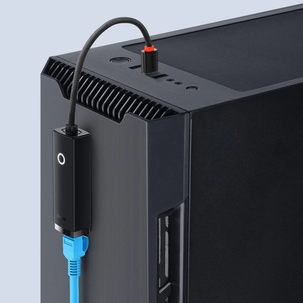 Фото - Перехідник USB Type-C - RJ-45 Baseus Lite Series Ethernet Type-C to RJ45 LAN Black (WKQX000301)