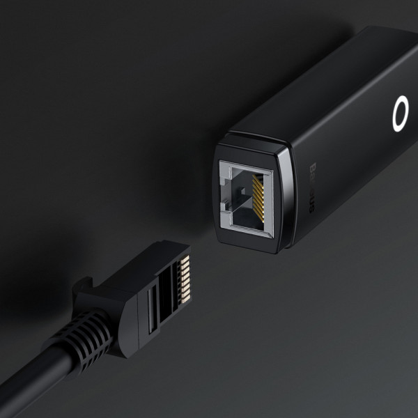 Фото - Перехідник USB Type-C - RJ-45 Baseus Lite Series Ethernet Type-C to RJ45 LAN Black (WKQX000301)