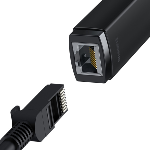Фото - Перехідник USB Type-C - RJ-45 Baseus Lite Series Ethernet Type-C to RJ45 LAN Black (WKQX000301)
