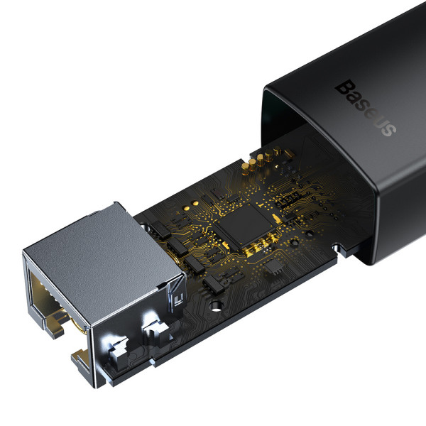 Фото - Перехідник USB Type-C - RJ-45 Baseus Lite Series Ethernet Type-C to RJ45 LAN Black (WKQX000301)